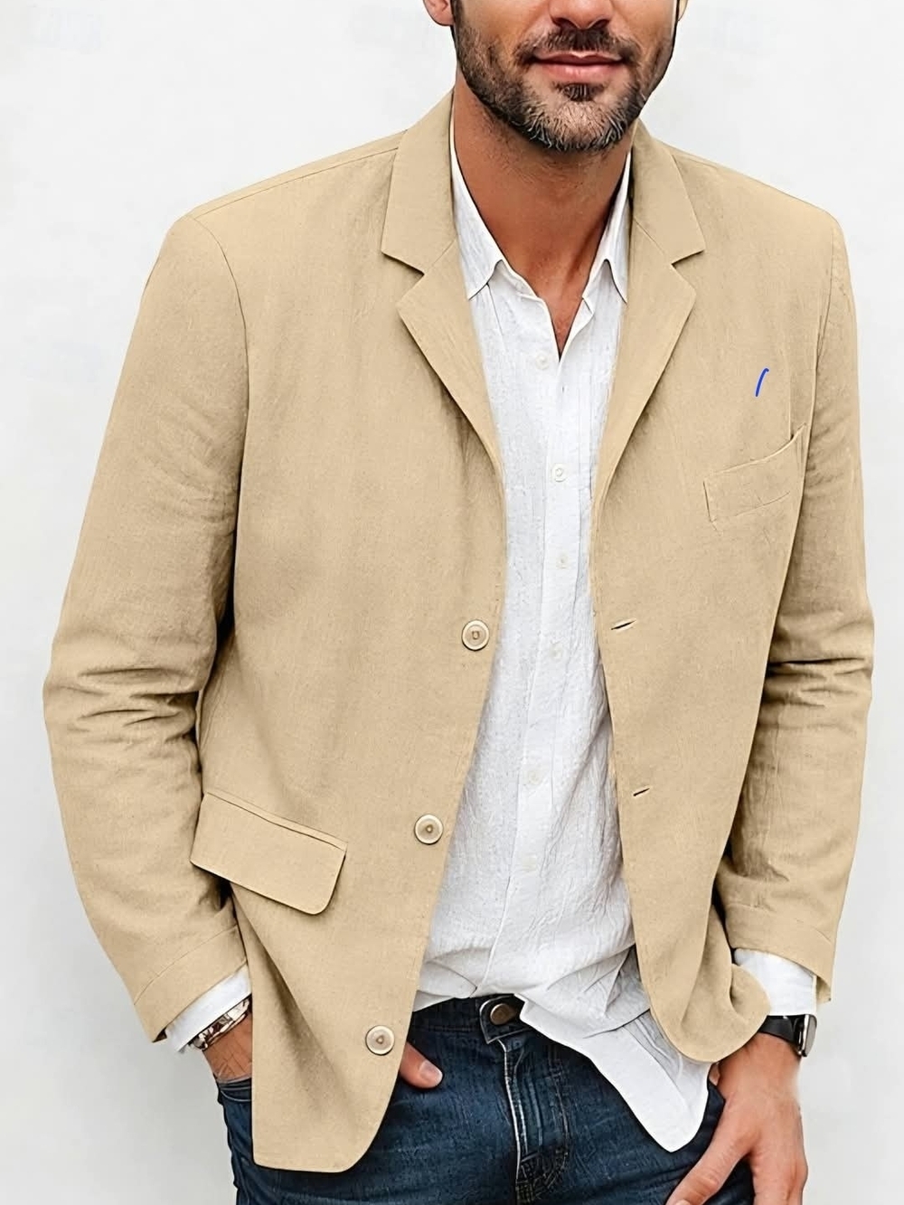 St. John's Bay Tan Linen-Blend Sport Coat